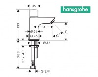 MEDIDAS GRIFO LAVABO LOGIS HANSGROHE